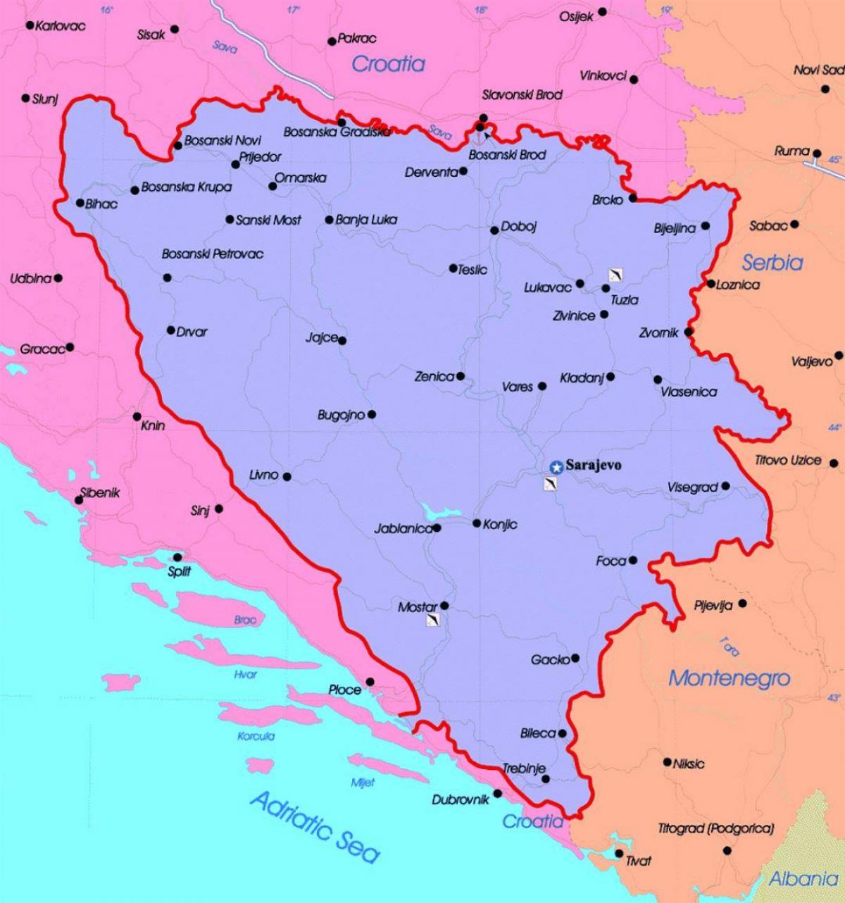 בוסניה והרצגובינה המפה הפוליטית