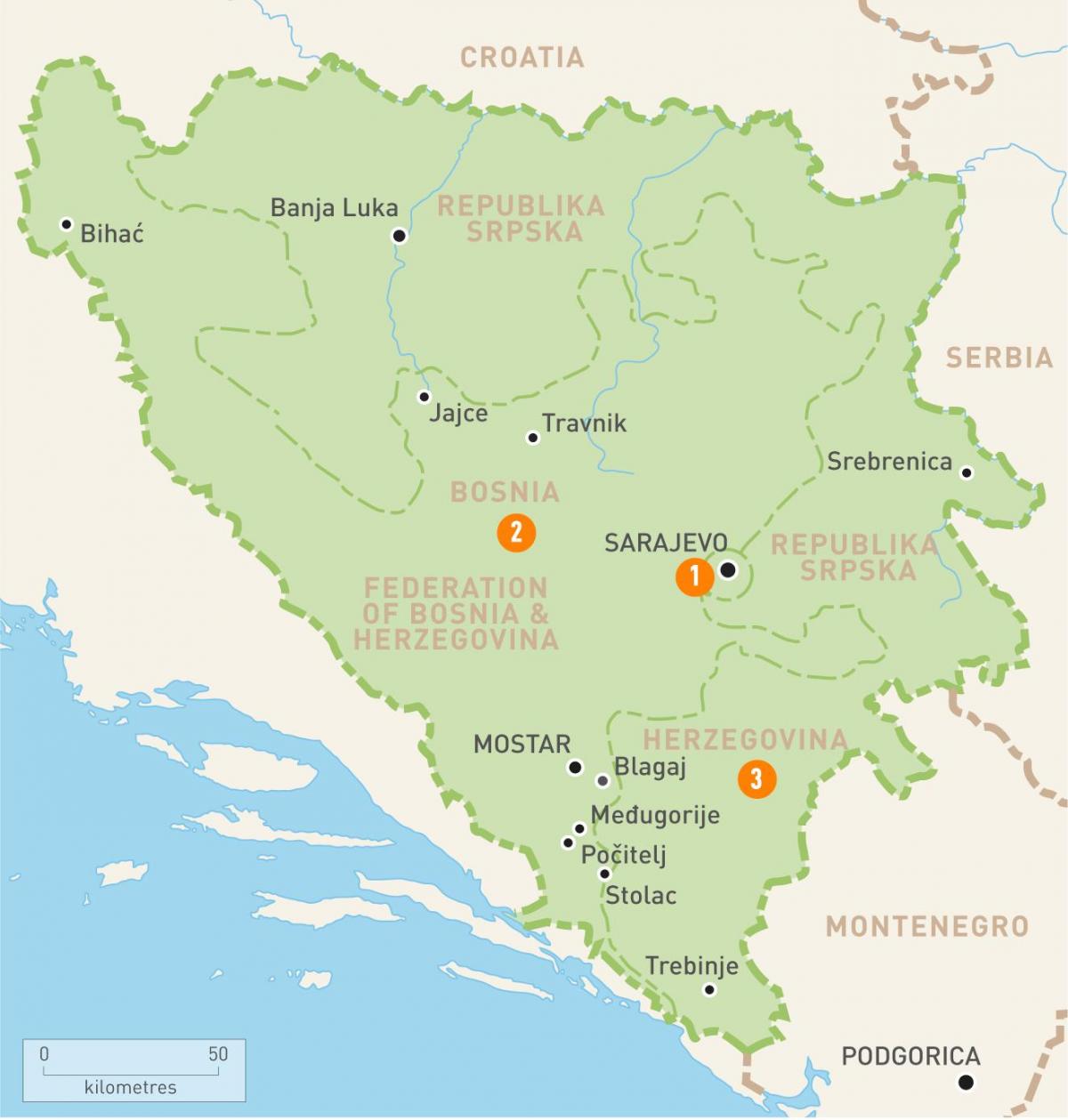מפה של סרייבו, בוסניה